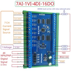 RS485 Remote I/O Module 24CH Digital Analog Mixed Acquisition Module 0-20MA 4-20MA 0-10V 0-30V Current Voltage ADC Collector