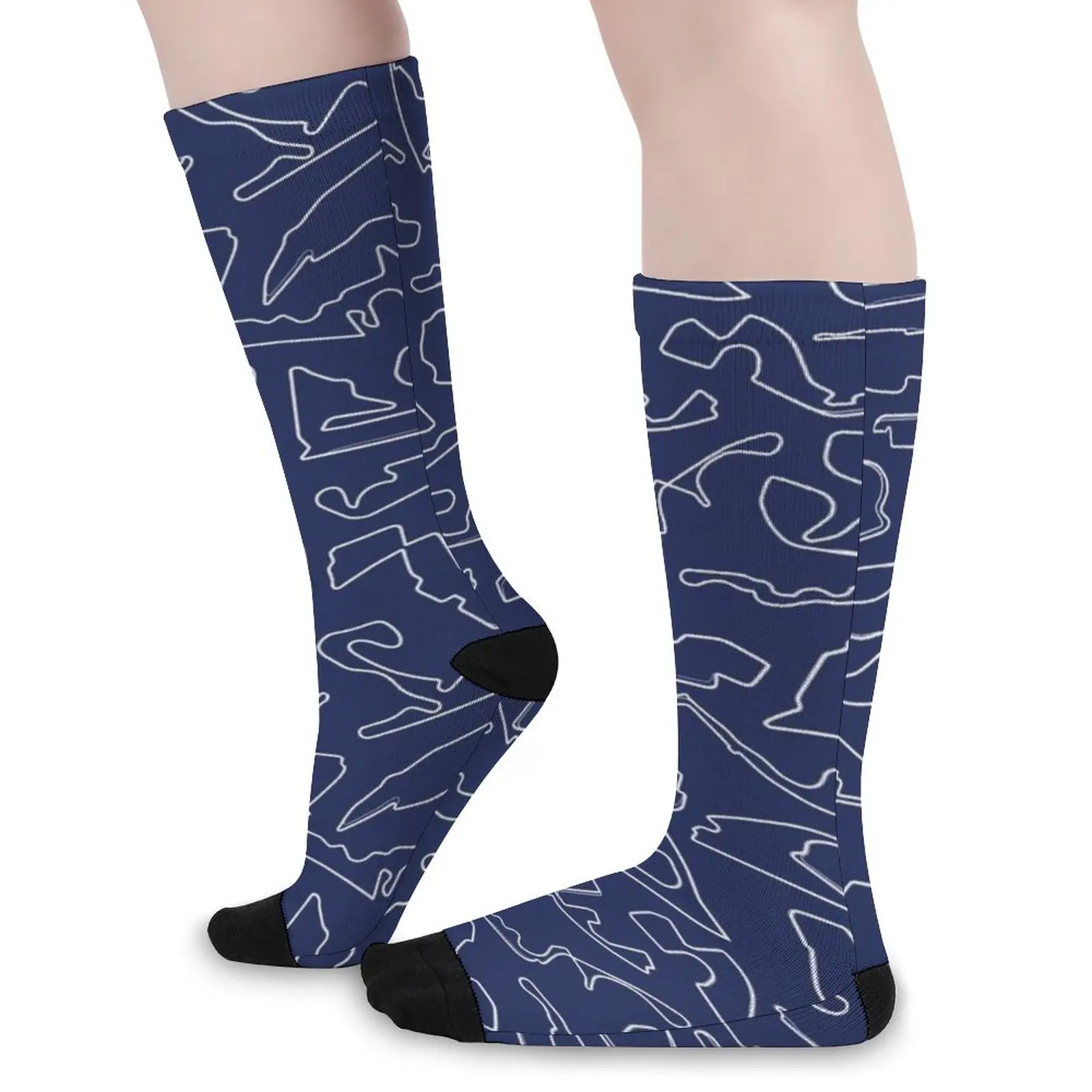 Calcetines con patrón de circuitos para hombre, calcetín de color azul, regalo, venta al por mayor, 2022