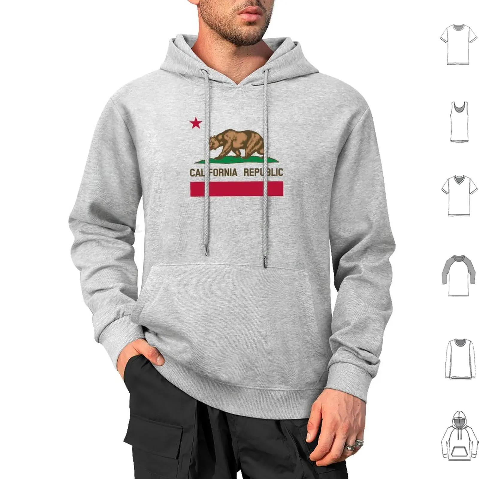 California Republic Hoodies Long Sleeve Baja California Surf Baja Mexico Surfing Beach Sun Sand Happy 70S Retro Friend