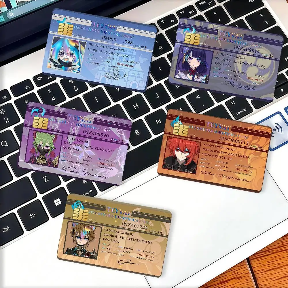 Game Genshin Impact ID Laser Card Stickers For Credit Cards And Debit Cards With Waterproof Protection