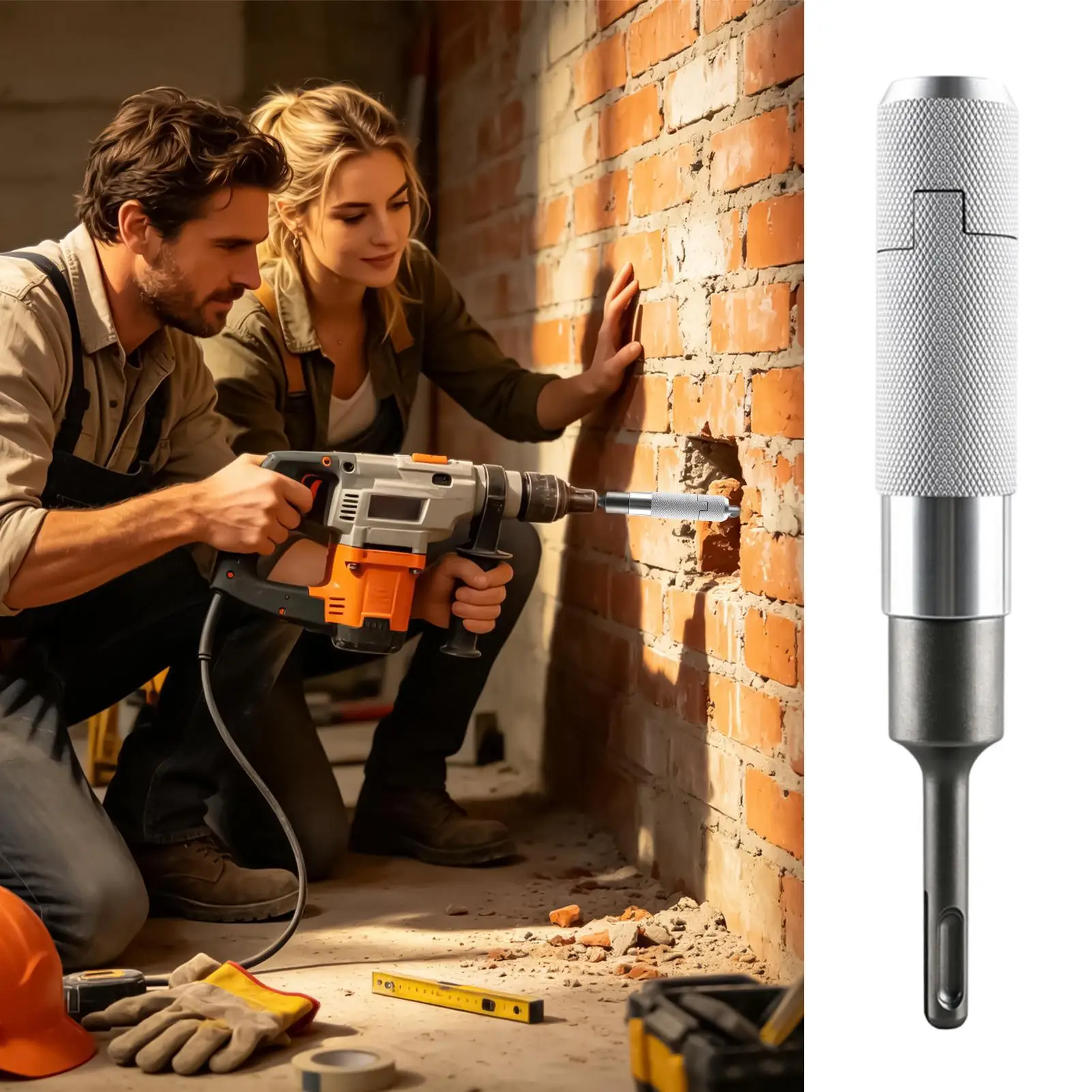 Drill Adapter Heavy Duty Anti-Slip Multifunction With Steel Lock Ring Drill Converter Tools For Pipeline Laying Building
