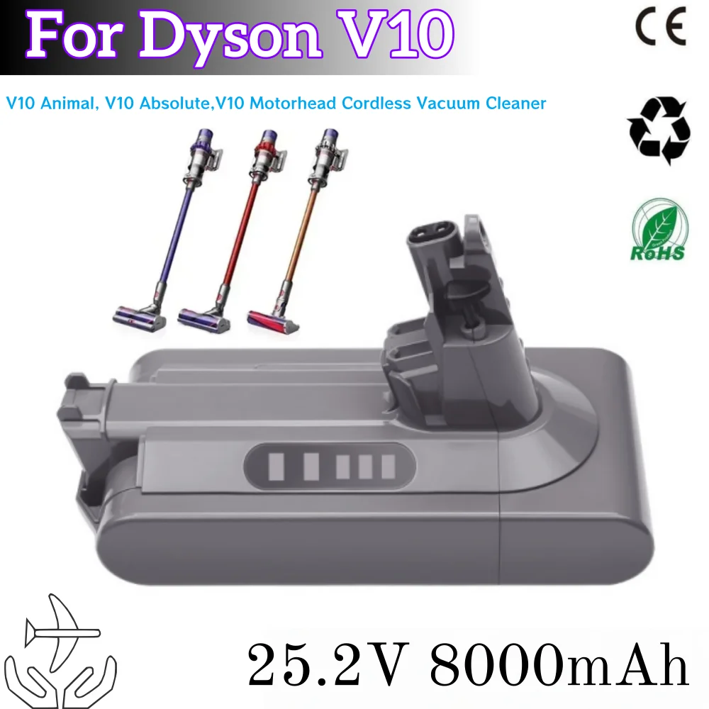 

Сменный аккумулятор 8000 мАч 25,2 В V10 для Dyson V10, совместимый с Dyson SV12 Animal V10 Absolute