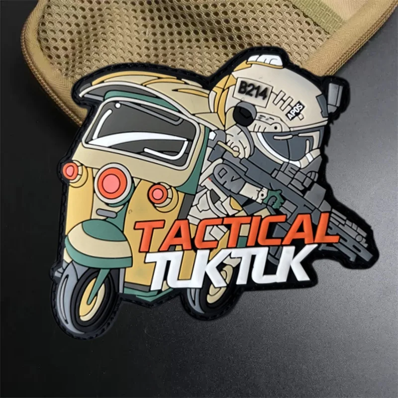 

Tuktuk PVC Patch Military Morale Badge Hook Loop Tactical Army Patches Backpack Sticker for Clothing Armband