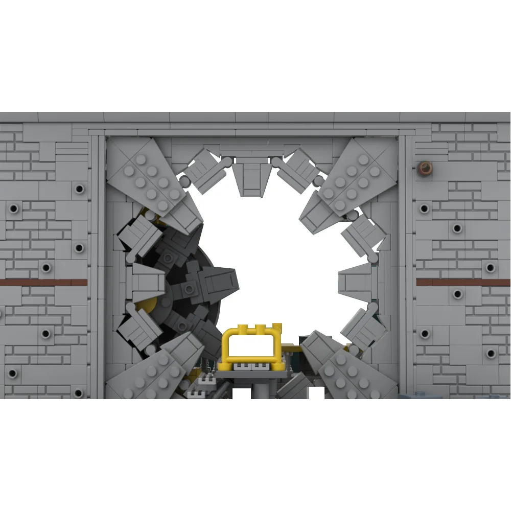 MOC ทหาร Vault-Teck Vault ประตู MINI City Gate เกม fallouted อาวุธ Defense ฐาน House Building Blocks อิฐ DIY ของเล่นของขวัญ