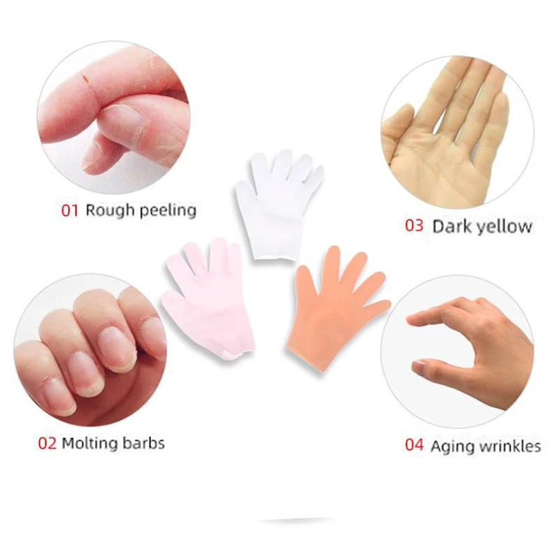 Guantes de silicona para el cuidado de las manos, manoplas suaves, reutilizables y transpirables con Gel agrietado, resistentes al agua, para trabajo de limpieza, humectantes, 1 par