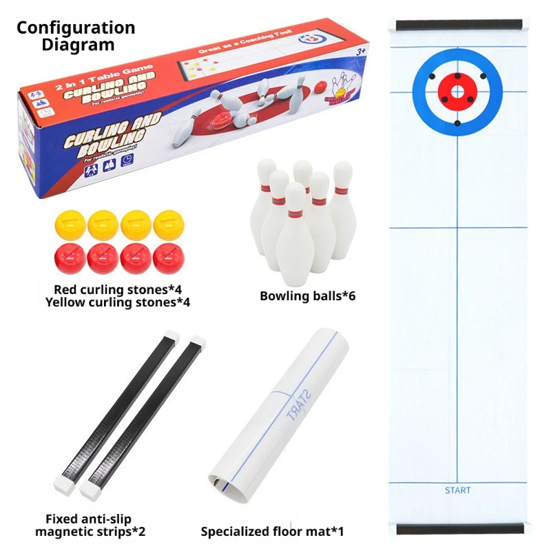 Nouveau jeu de table Mini Curling & Bowling, jeu de société interactif d'intérieur pour enfants, idéal pour les fêtes d'enfants, les réunions de famille, les cadeaux de Noël