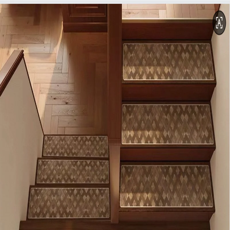 VIKAMA Stair Tread Pad Anti-Slip and Soundproof Rotating Stair Step for Elderly and Children Safety Anti-Slip Rug for Home Decor
