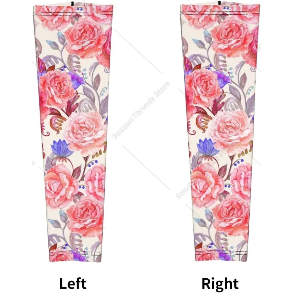 ดอกไม้ Rose ผีเสื้อพิมพ์แขนแขน Tattoo Cover Up กีฬาแขนป้องกันแขนผู้หญิงผู้ชายแขนครอบคลุมชุด