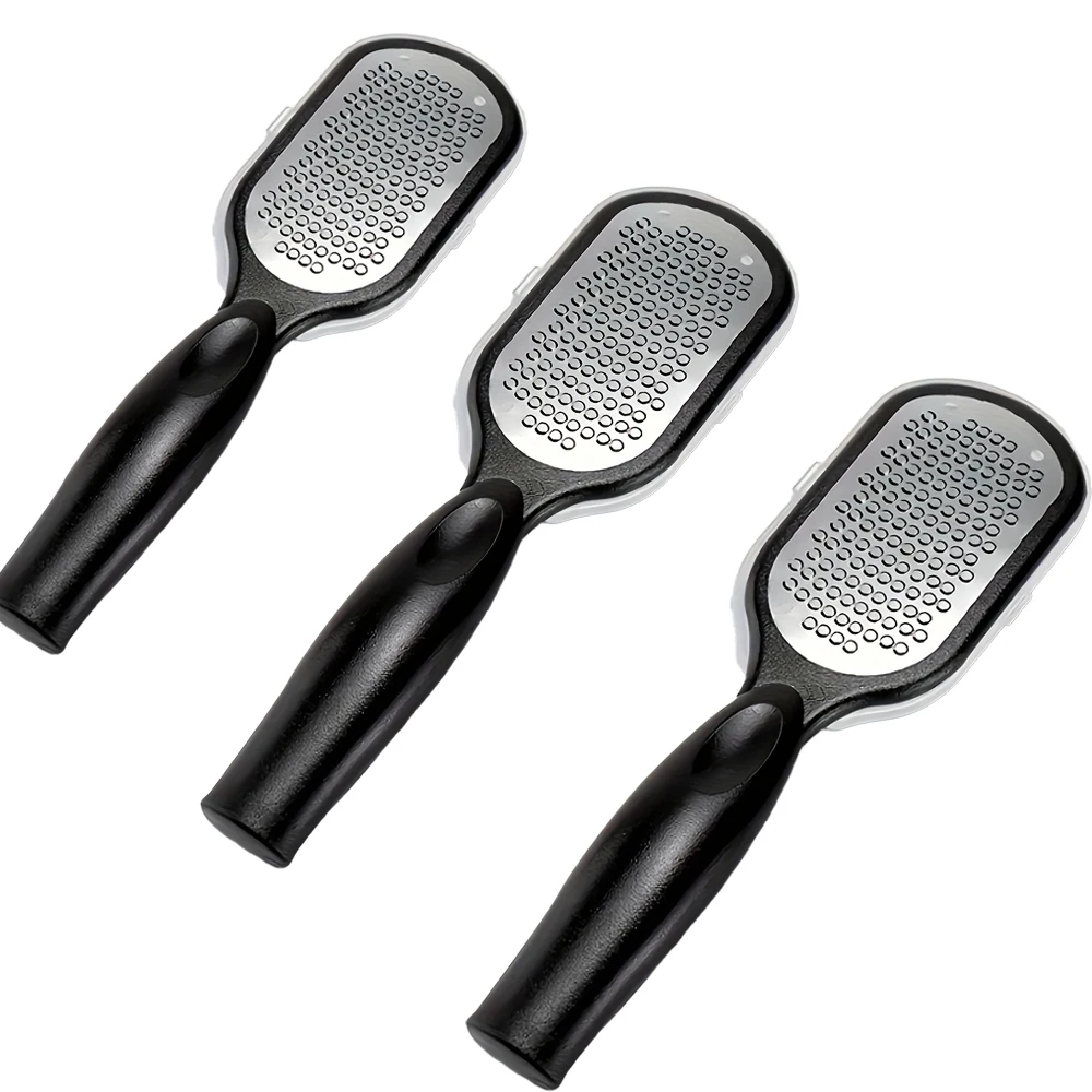 3pcs Stainless Steel Foot File Precision Micro Files Rust-Resistant Dual-Use Design with Storage Cover for Removing Heel Care