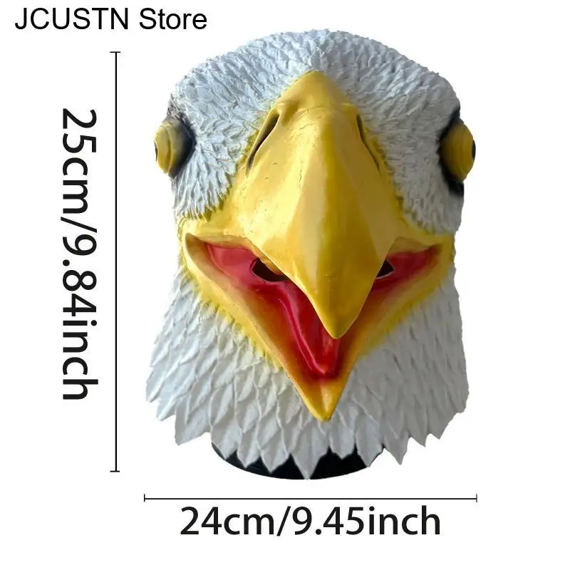 Máscaras de látex con cabeza de pájaro halcón, máscara de águila blanca y negra para Carnaval de Halloween, casco de cabeza completa de Animal divertido, accesorios de decoración para Cosplay