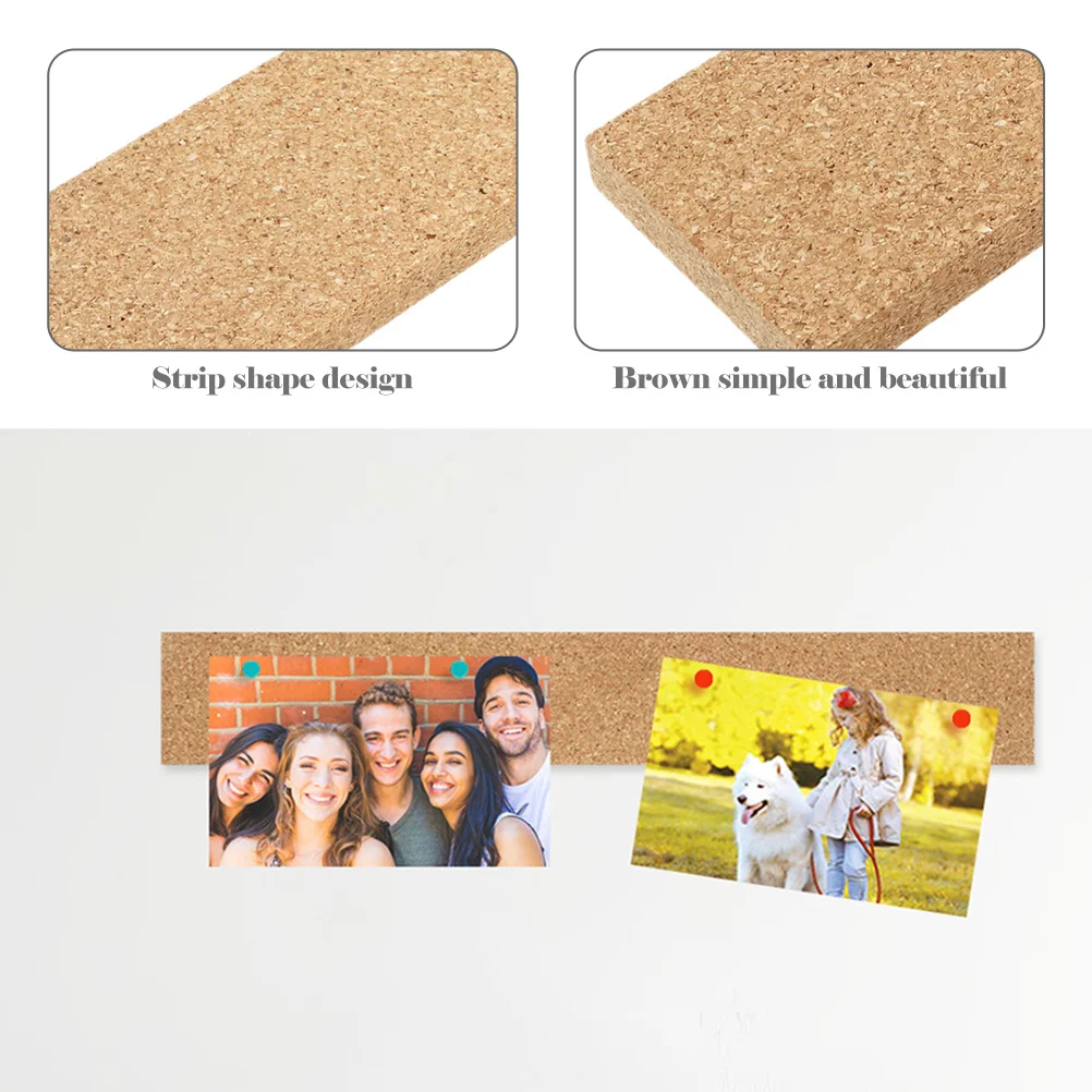 3 قطعة شرائط ذاتية اللصق الفلين الطبيعي نشرة القضبان لمكتب المنزل جدار مذكرة مجلس المنظم الفلين شرائط الحائط