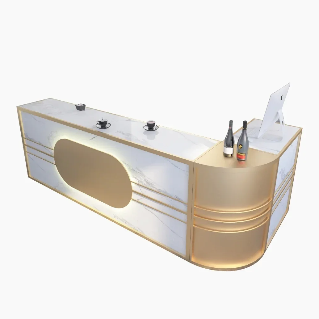 -For Luxury l shaped hair salon reception counter desk