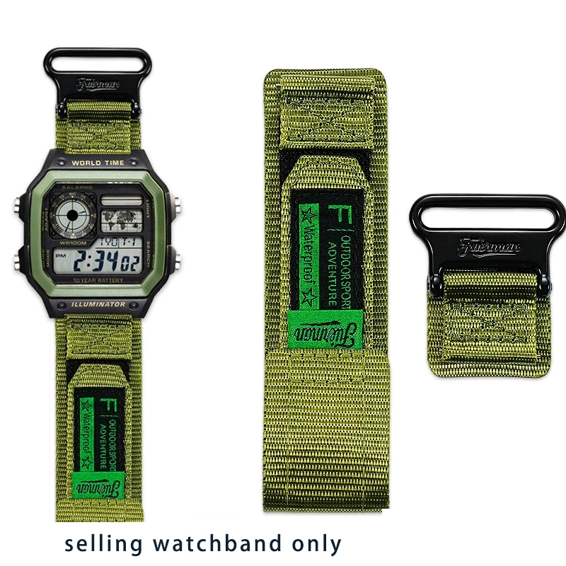 

Модифицированный холщовый браслет для AE-1200 AE-1300 A168/A158, модифицированный нейлоновый холщовый ремешок для часов, мужской браслет, легко приклеиваемый браслет