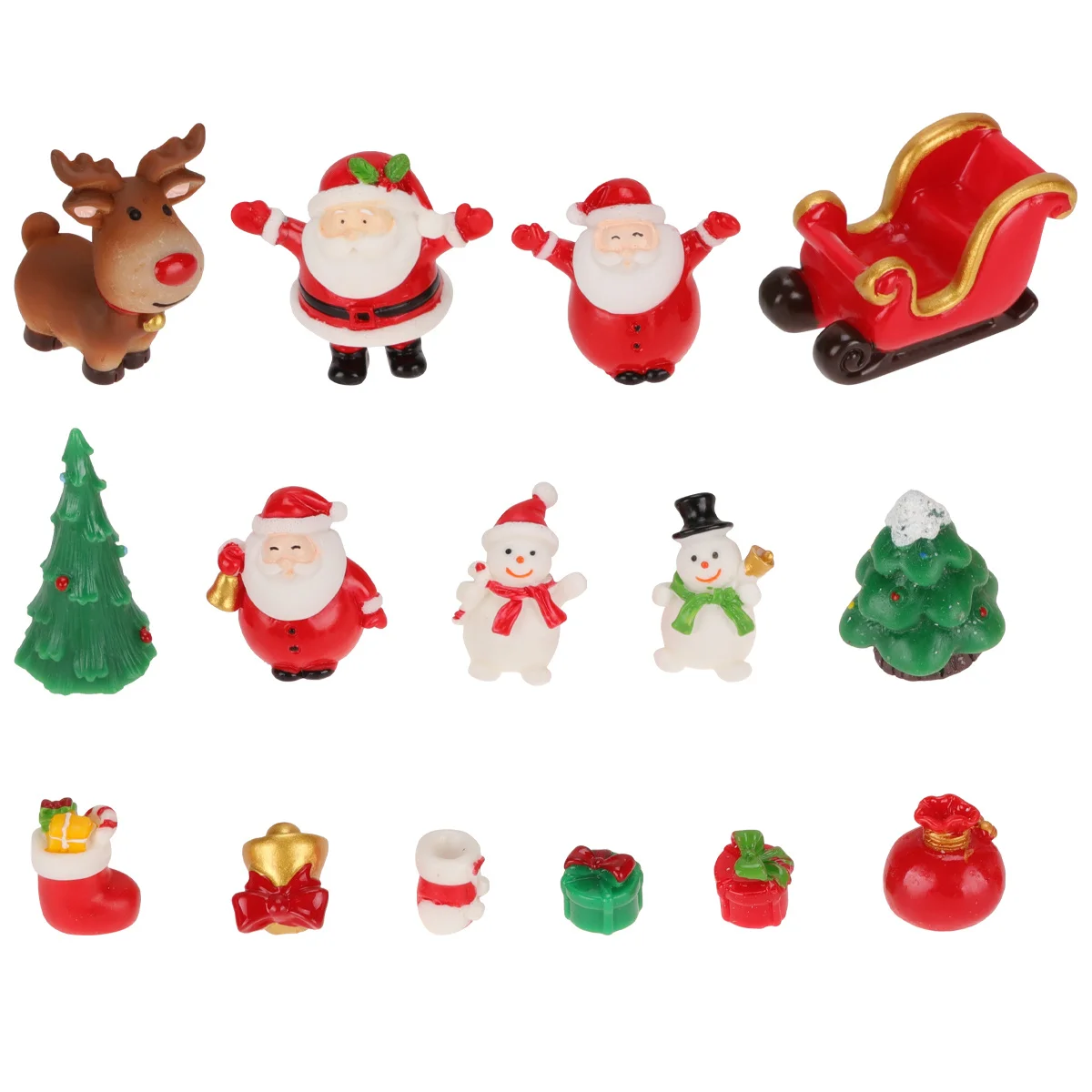 

15Pcs Snowman Figurines Christmas Decor Set Miniature Landscape Ornaments for Tabletop Home Holiday Decoration Xmas Crafts