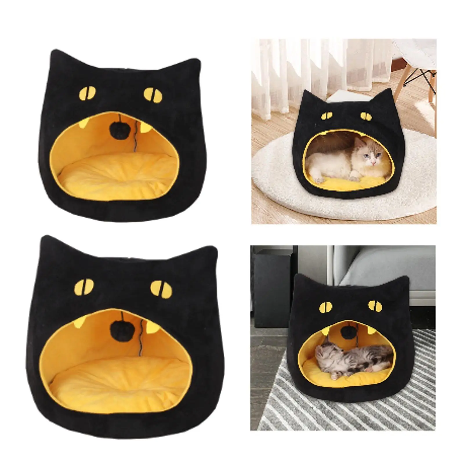 

Semi Enclosed Pet Cat Nest Cats Padded Cushion Washable Unique Cozy Dog Cat Bed Cat Bed Cave House for Cats Guinea Pig Kitten