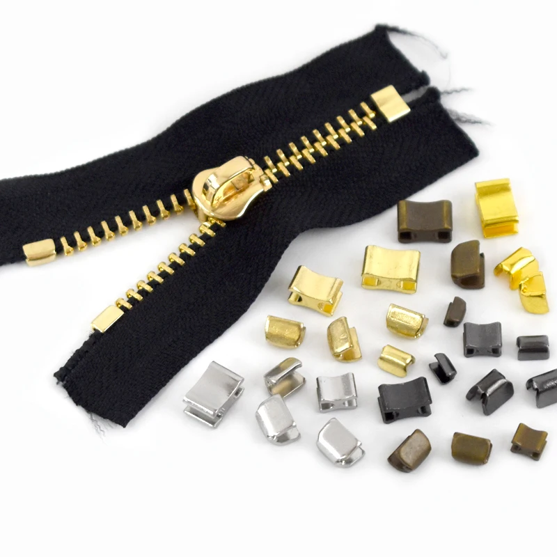 10/20/50 مجموعات Meetee سستة المؤشر عدم الانزلاق الذيل سدادة 3 # 5 # 8 # 10 # U Code Metal Zip End Fastener Clips مجموعات إصلاح سحابات الخياطة #2