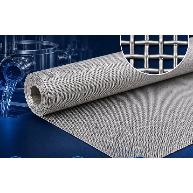 316L Stainless Steel Wire Mesh, Industrial Filter Screen 2-4000Mesh, Double Layer Twill Dutch Weave Mesh
