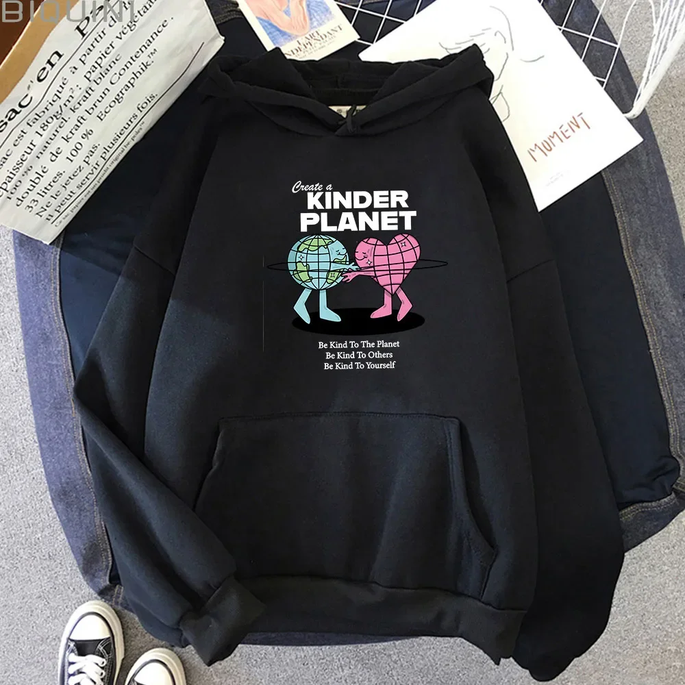 Kinder planeta americano com capuz carta impressão casual hoodies soltos ao ar livre pullovers clássicos dos desenhos animados manga longa