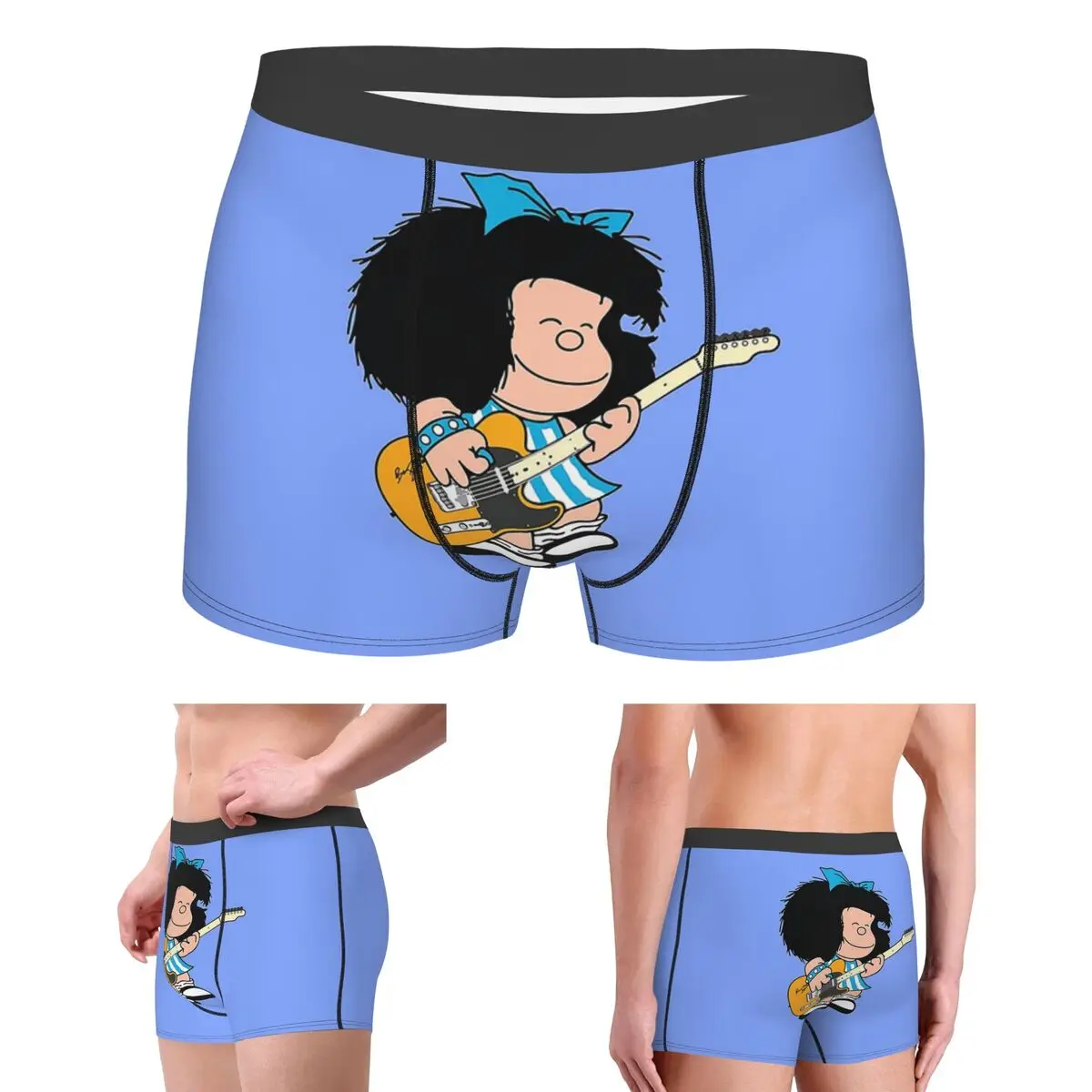

Трусы-боксеры, шорты Mafalda, клетчатые трусы в стиле аниме, мужское дышащее нижнее белье для мужчин, подарок бойфренду