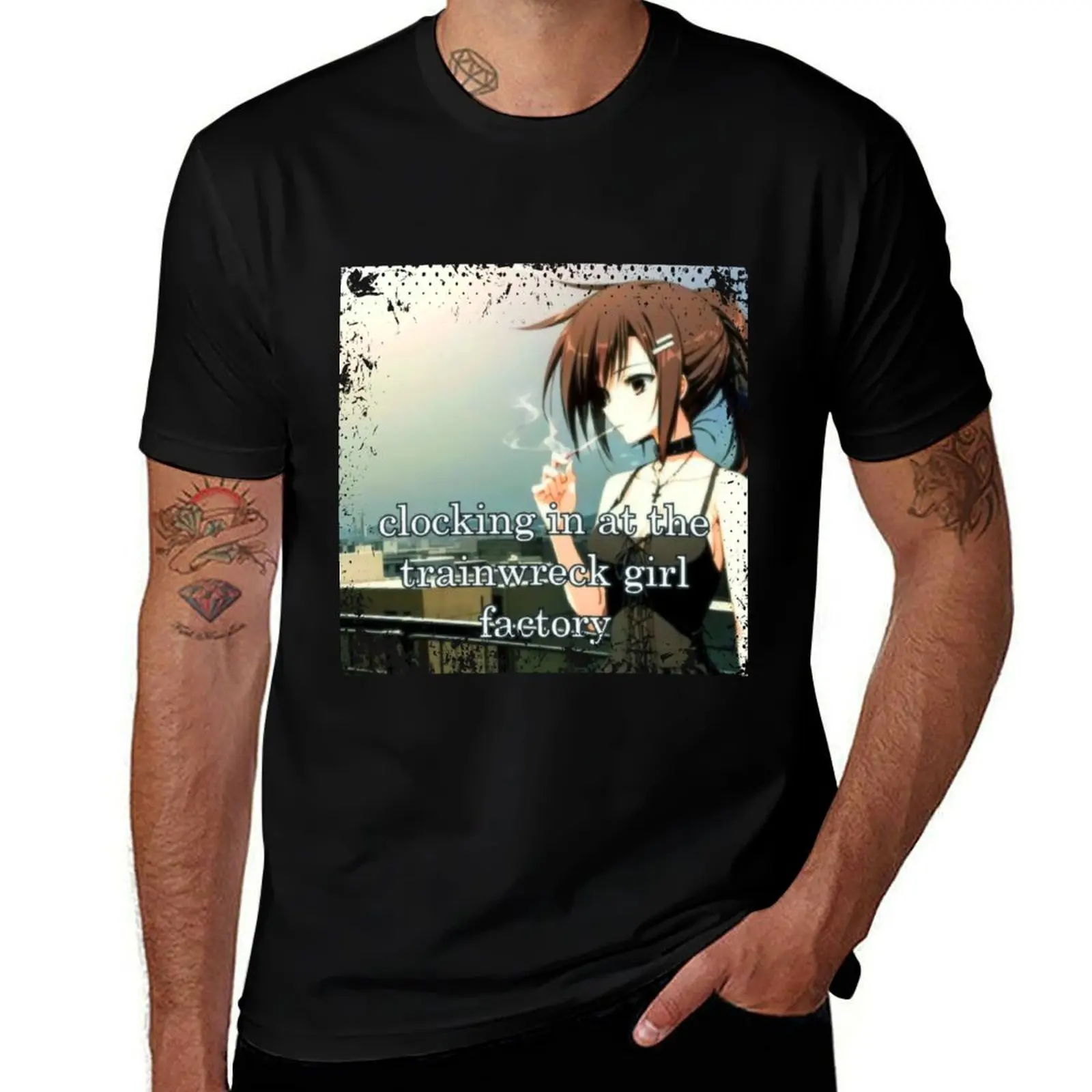 

Subahibi Trainwreck Girl Meme ~ Anime T-Shirt cute tops man t shirt aesthetic clothes oversized t shirts for men