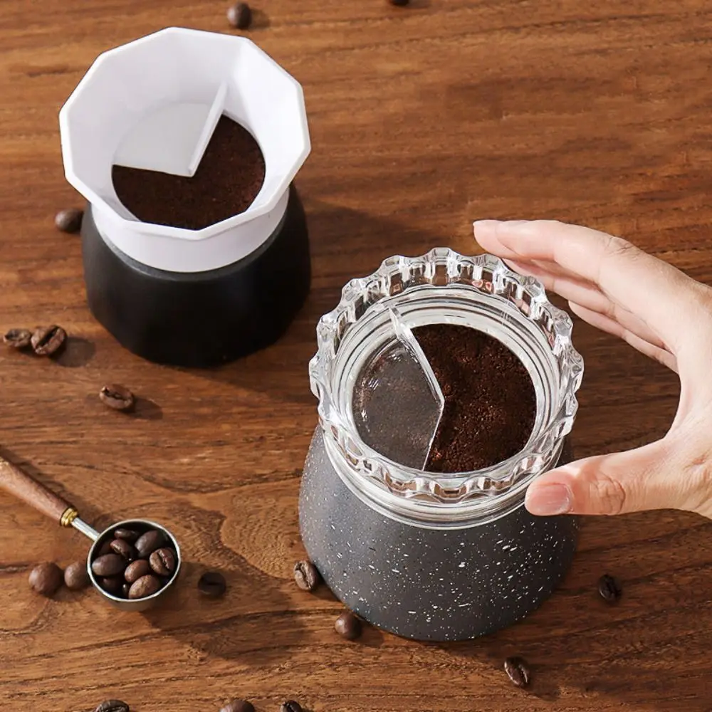 65mm Moka Pot Tamper 2/3 Cups No Pressed Powder Rotary Powder Dosing Ring ABS Anti-spill Coffee Powder Distributor Office