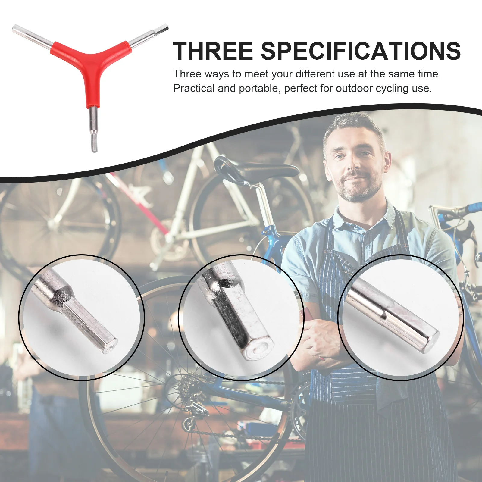 

1Pcs Bike Repair Tool Y Shape Wrench Internal Spanner 4 5 6mm Portable Durable 3 Way Outdoor Use Bike Y Shape Wrench