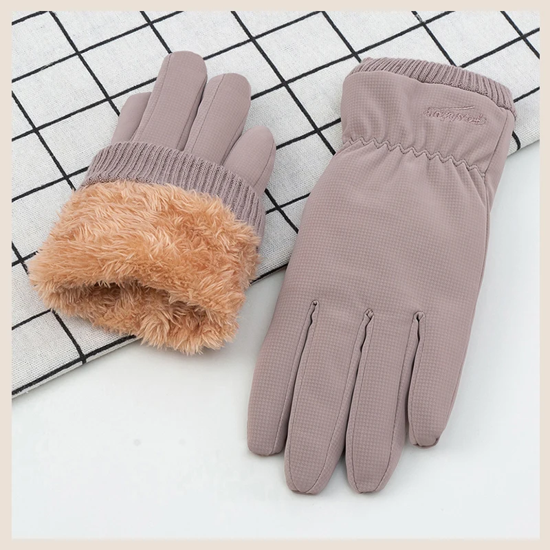 Winter Waterproof Women Ski Gloves Touchscreen Internal Plush Keep Warm Skin-friendly Outdoor Windproof Female Cycling Gloves