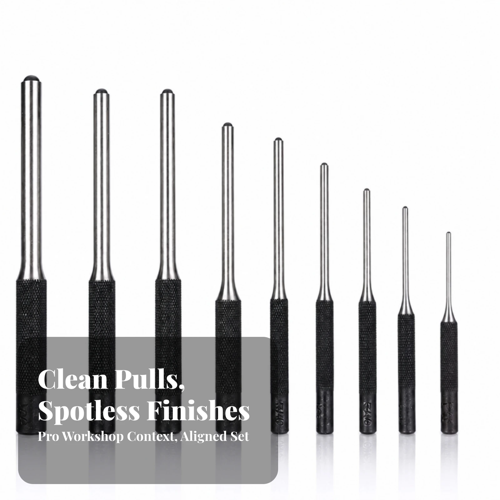 9 Pieces Roll Pin Punch Set Long-Lasting Punch Set with Roll-up Pouch Punches with Pouch Compact Punches with Storage Bag