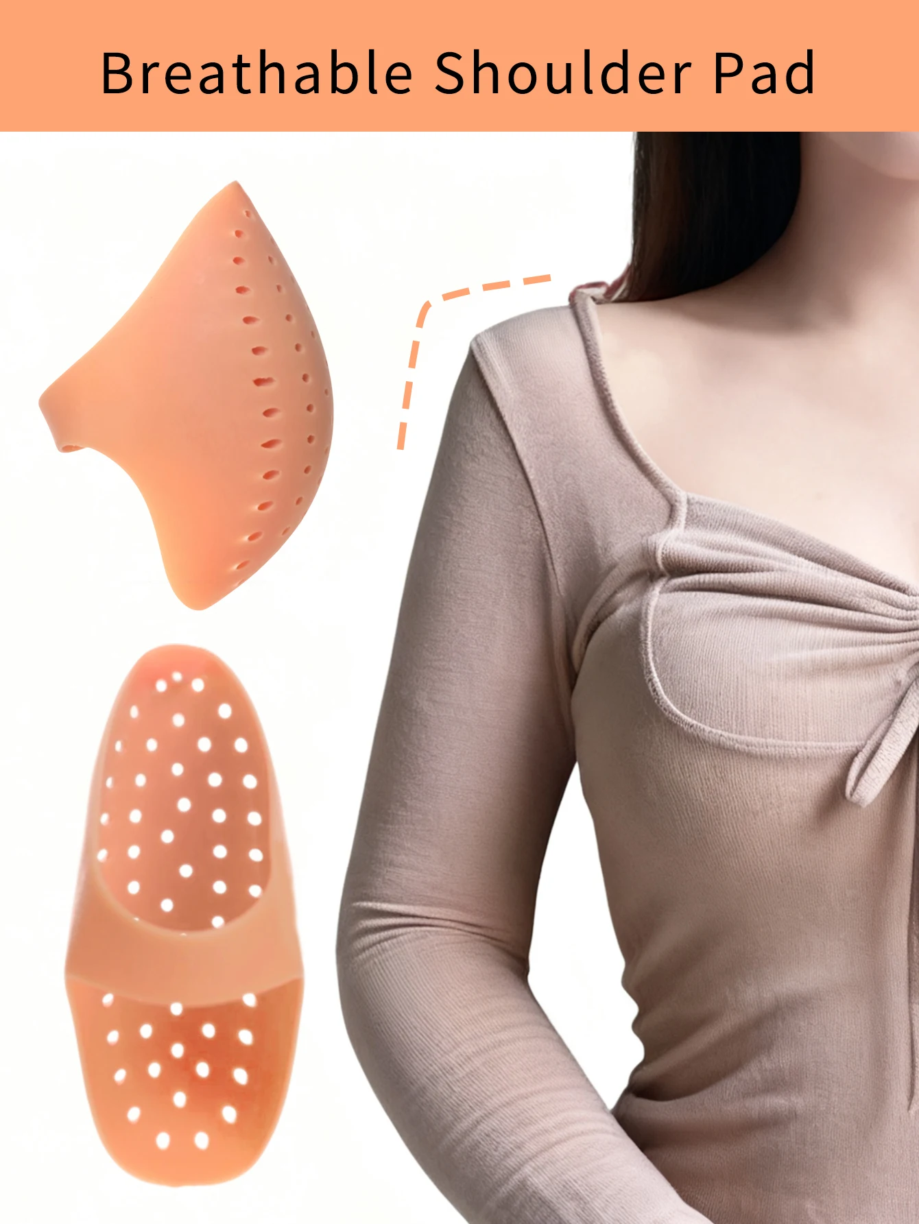 

1 шт. дышащие наплечники из натурального силикона. Мягкие и недеформируемые, очень эластичные, прочные и нелегко снять.