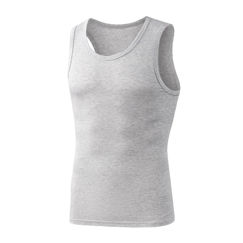 1Pcs Vest Men's Compression Tank Top Solid Color Undershirt For Men Sleeveless Shirts High-Quality Bamboo Fiber Gym Jerseys Mens
