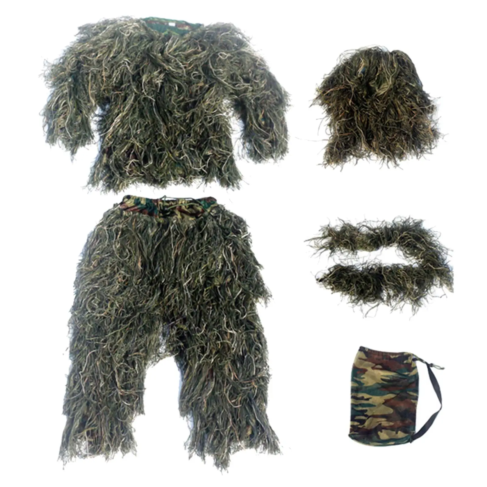 Ghillie Suit Breathable with Storage Bag for Turkey Hunting Outdoor Party