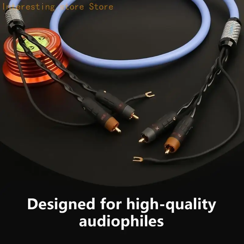 

55KC Tonearm Cable Silver Plated for Ground Wire HiFi Sound Cable Extension Cable for Record Phonograph Connectors