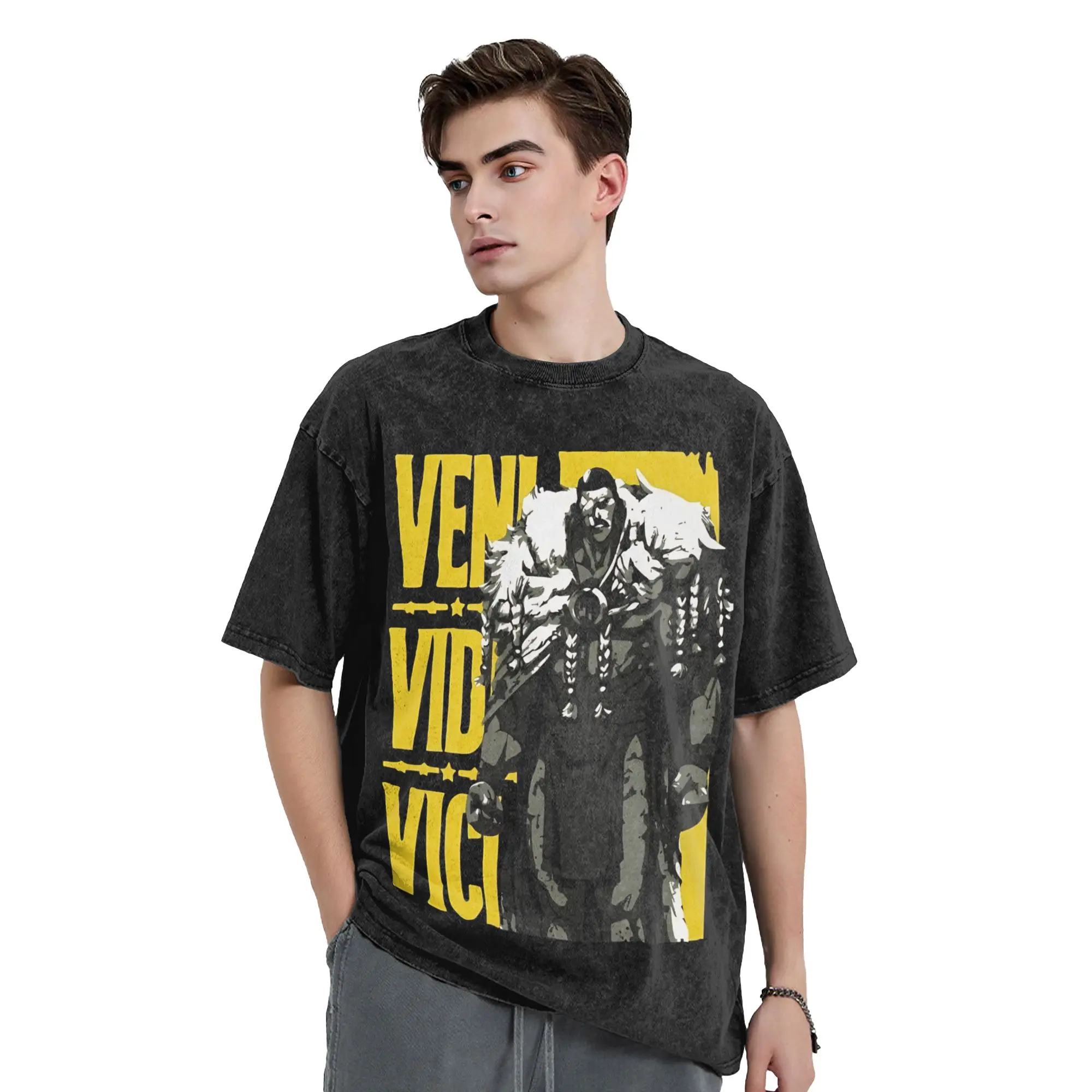 Funny Grand Regent Invincible  Vintage Washed T Shirt Men's Cotton Short Sleeve  Round Neck Summer Clothes