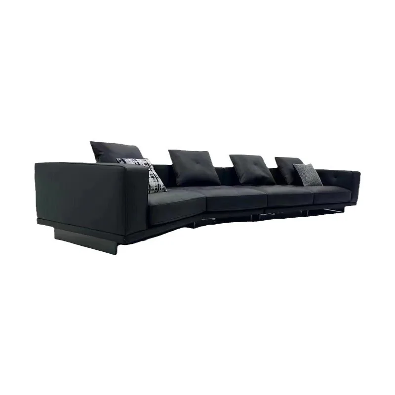

Light luxury Italian modern designer sofa straight row curved living room home