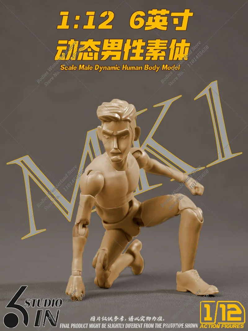 In Stock 6in Studio 1/12 Scale Super Flexible Male Body with Replaceable Legs Shoes Model For  6" Action Figure Hobby Collection