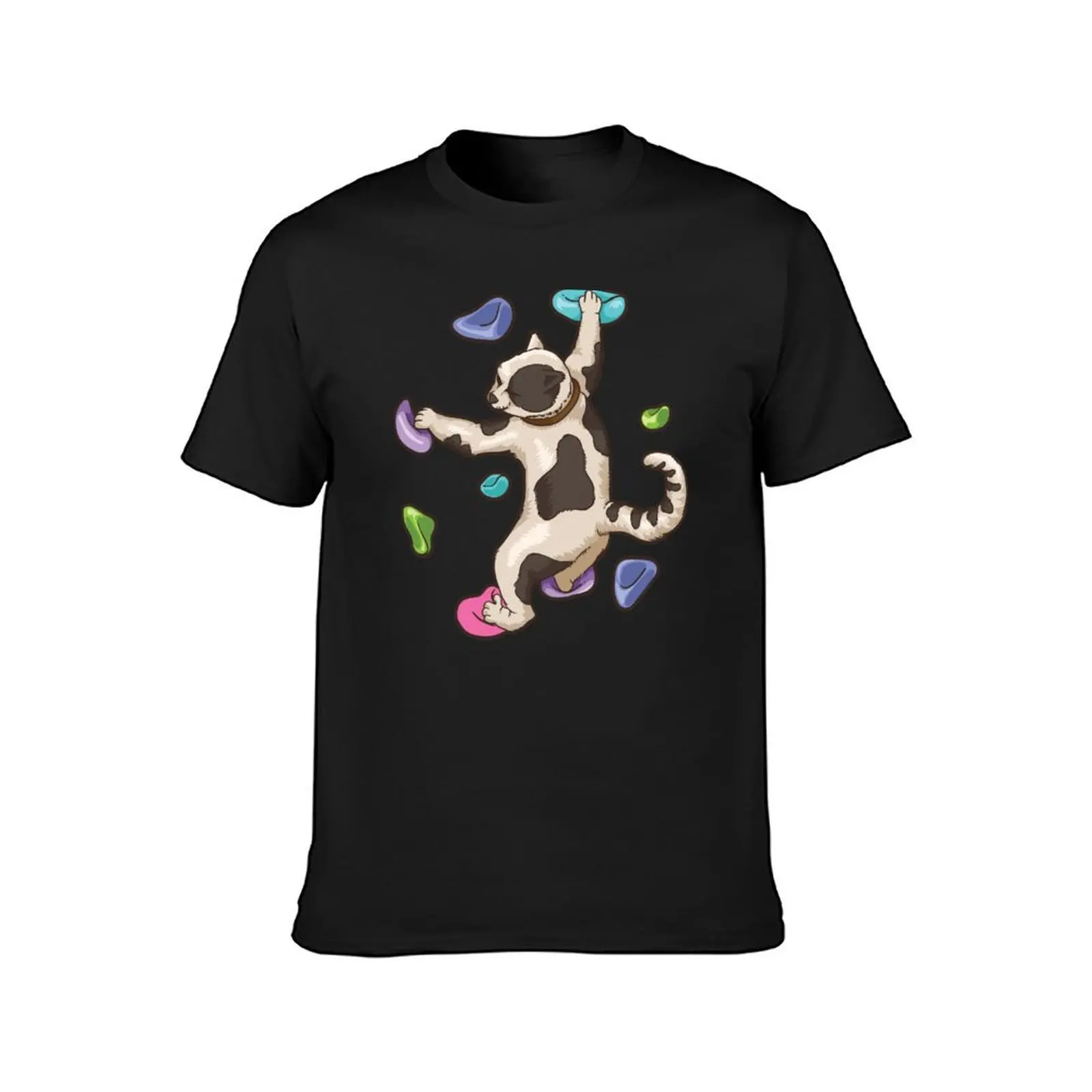 cute Bouldering Cat climbing shirt T-Shirt cute tops sports fans quick drying heavyweight t shirts for men