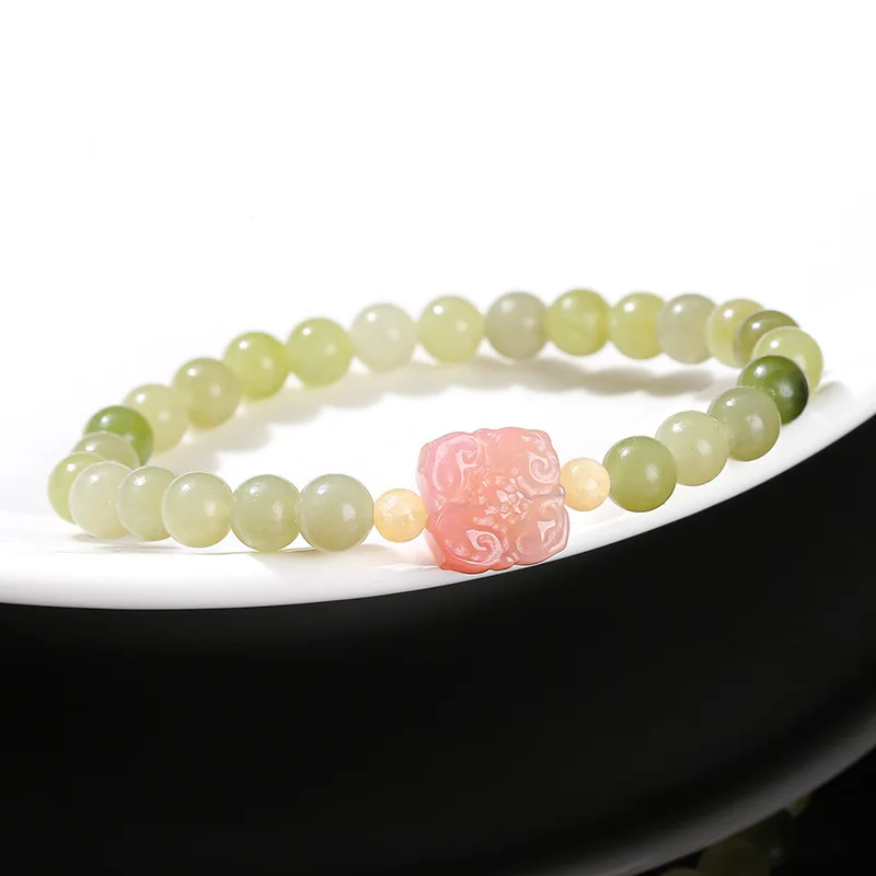 Natural Jade Flower Bead Bracelet Agate Gemstone Exquisite Sexy Young Girls Fashion Real Jewelry Best Selling Holiday Gifts view 2