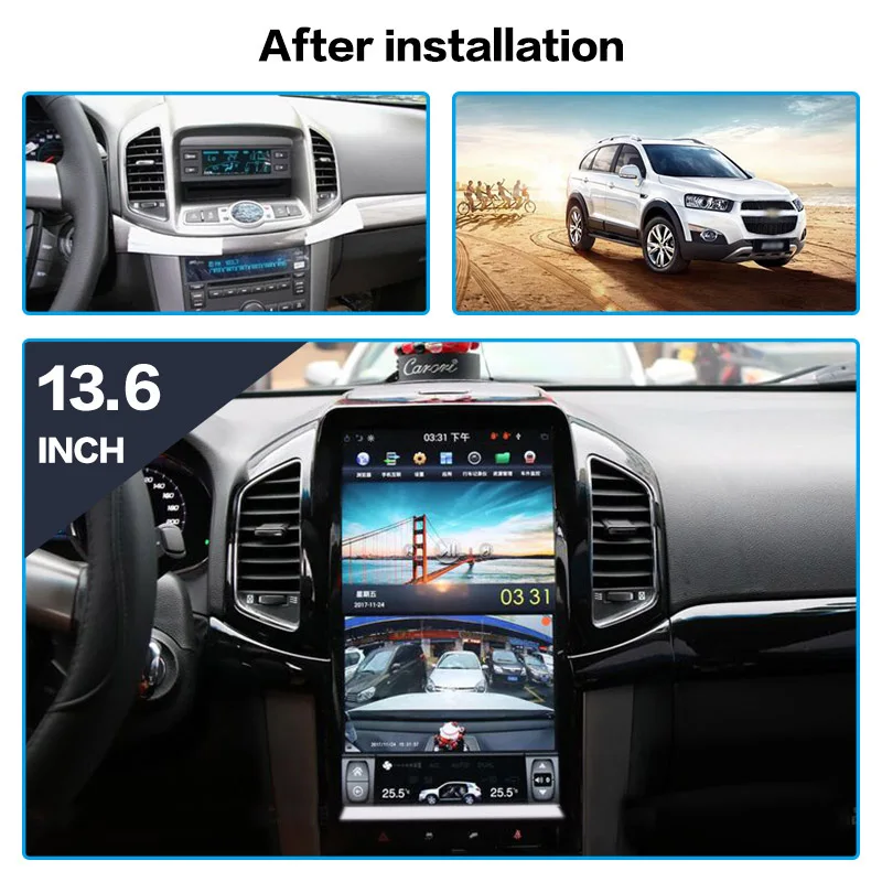 

Android Auto 13,6-дюймовый автомобильный радиоприемник для Chevrolet Captiva C140 2008-2017 GPS Carplay Android 13, автомобильный мультимедийный видеоплеер, стерео