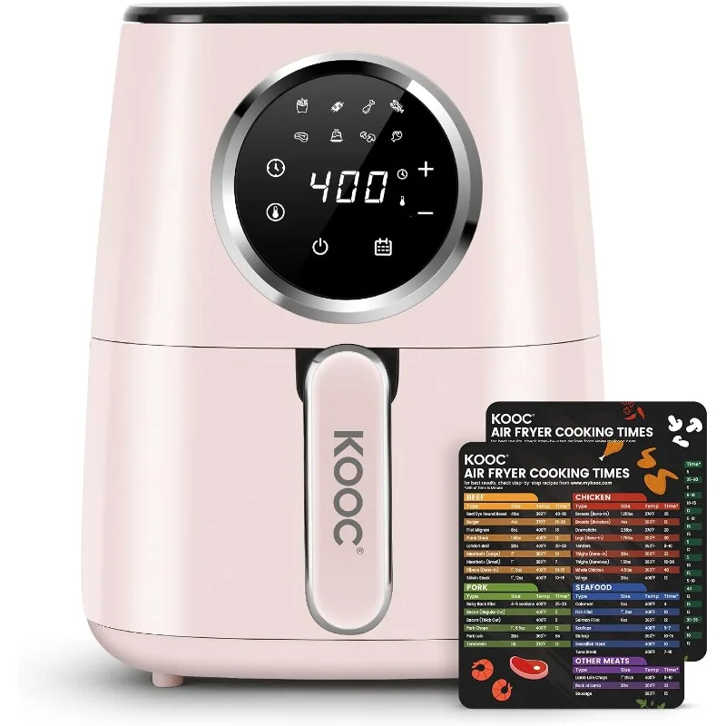 

KOOC Large Air Fryer, 4.5-Quart Electric Hot Oven Cooker, Free Cheat Sheet for Quick Reference Guide, LED Touch Digital Screen