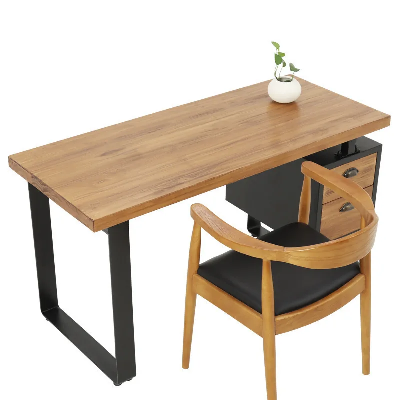Office Desk Solid Wood With Drawers Study Room Sturdy Durable Ample Storage Easy Assembly