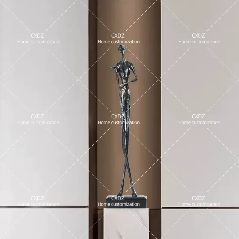 Abstract Creative Reading Character Sculpture Nordic Home Decor Living Room Entrance Niche Humanoid Statue Display Art