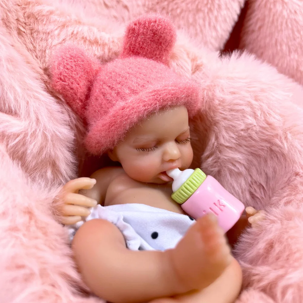 미니 6인치 15CM 리본 베이비 돌 풀 실리콘 루루 소녀 세척 가능 바디 리얼리틱 소프트 실리콘 생일 크리스마스 선물