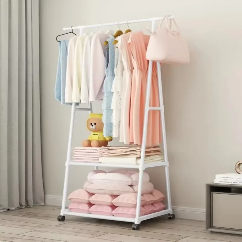 

Standing Coat Drawer Modern Living Room Clothes Rack Floor Hanger with Wheels Rail Shelf Wall Hook Rack Clothes Organizer