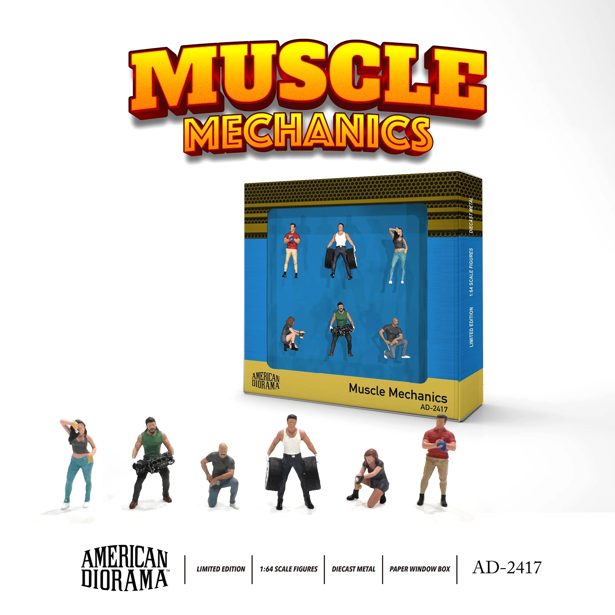 American Diorama 1:64 Figures Muscle Mechanics AD-2417 Collection diecast alloy car model decoration gift