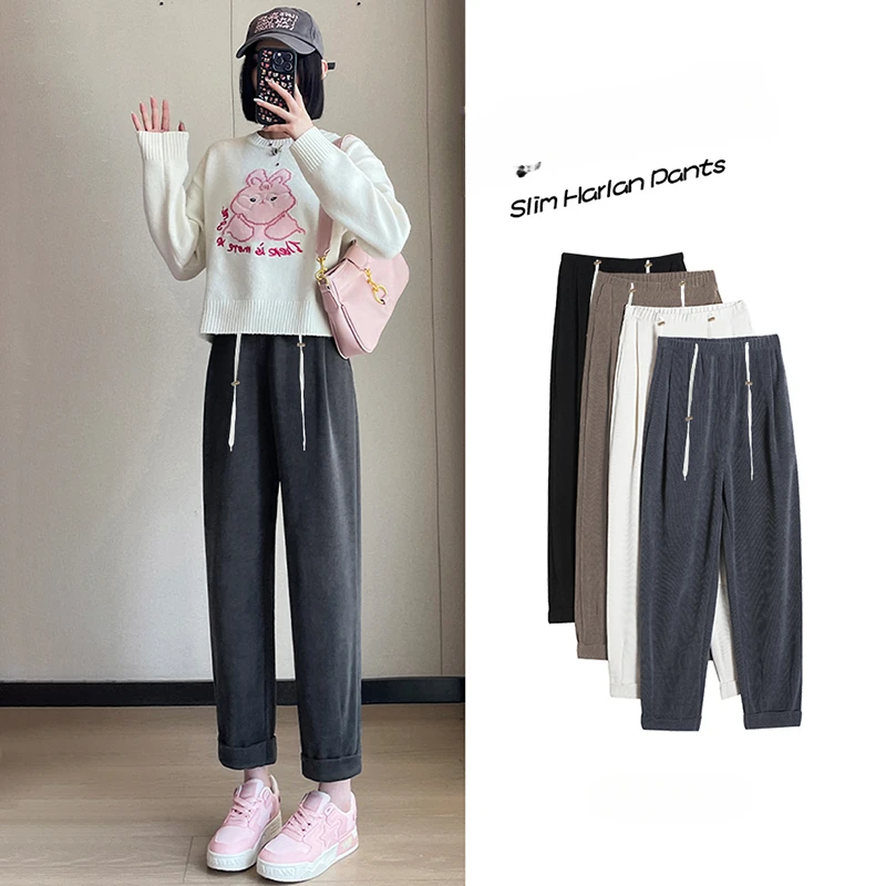 

M-3XL Pregnant Woman Sport Trousers Drawsting Waist Maternity Belly Trousers Loose Casual Pregnancy Sweatpants Solid Color Pants