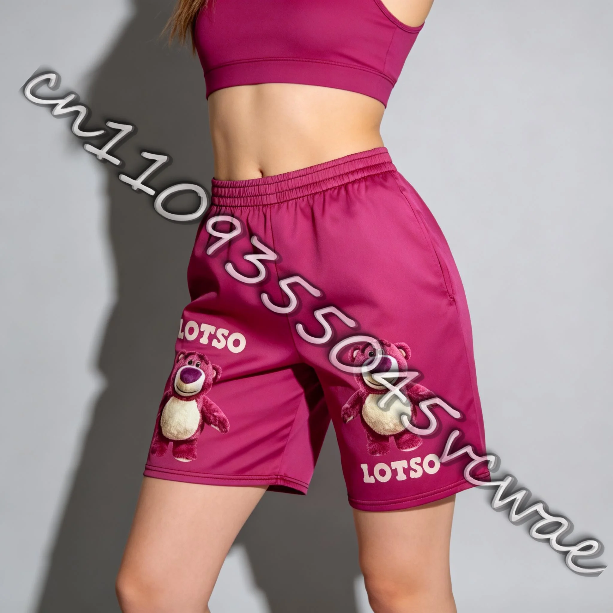 2026 New Summer Shorts Disney Toy Story Strawberry Bear Sweet and Cute Casual Sports Shorts for Adults and Children