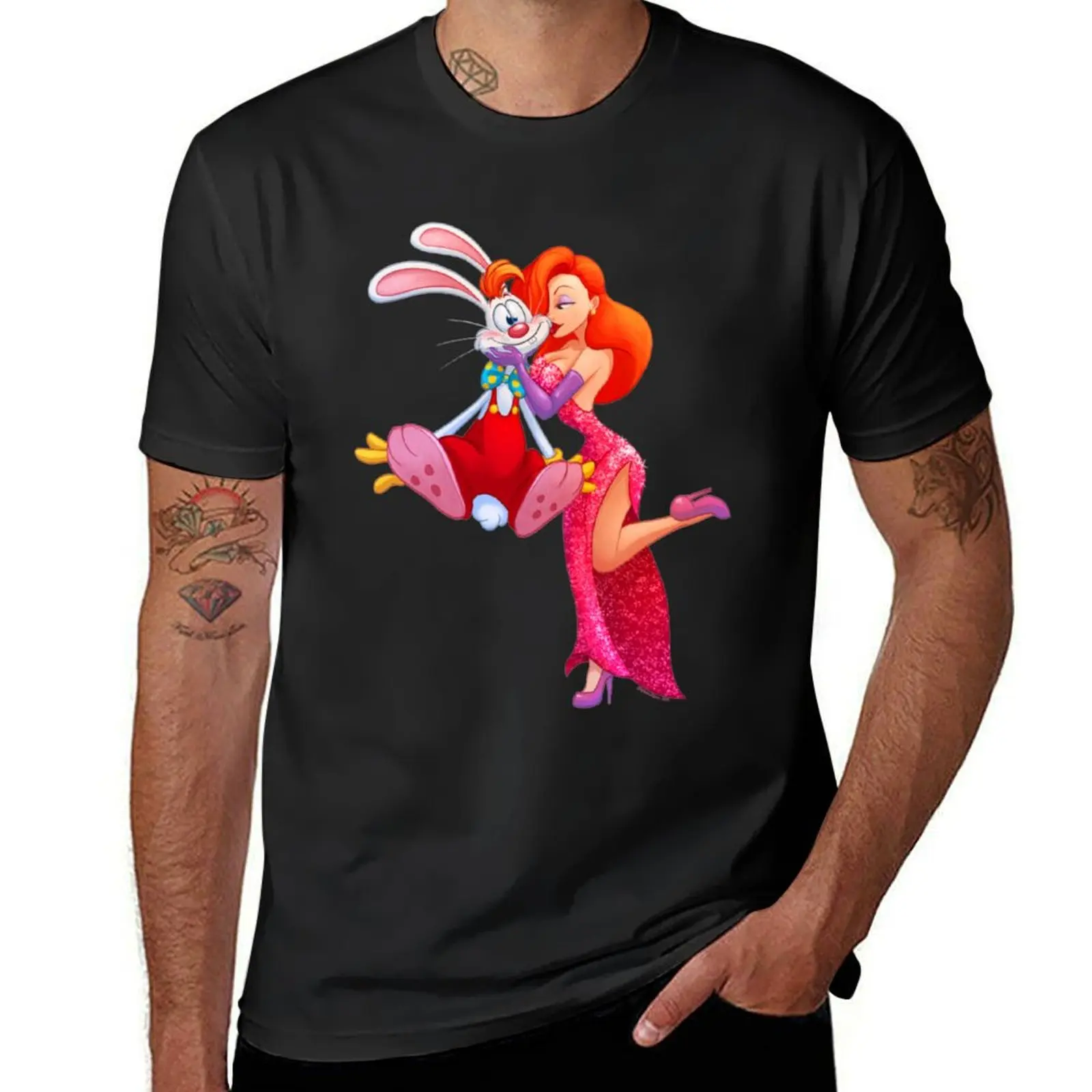 

Roger e Jessica T-Shirt T-shirts man Blouse valentines clothes plus sizes Men's cotton t-shirt