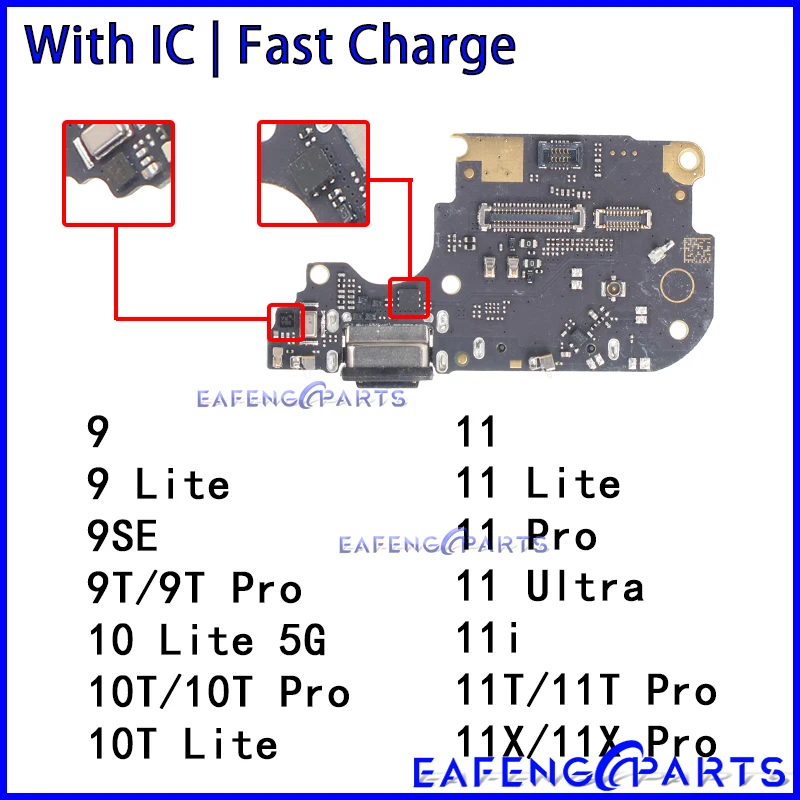 

Charger Connector for Xiaomi Mi 10 10T 9 9SE 9T 11 11i 11T 11X Lite Pro Ultra Charging Board Flex Ports Module Usb Dock