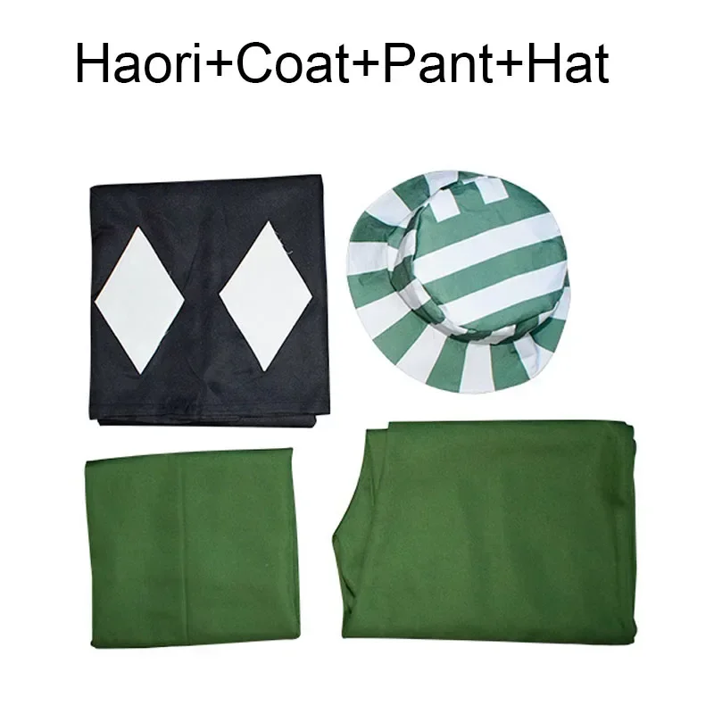 Bleach Urahara Kisuke Cosplay Costume Store Manager Kimono Full Outfit Man and Woman Anime Clothing Wig Accessories