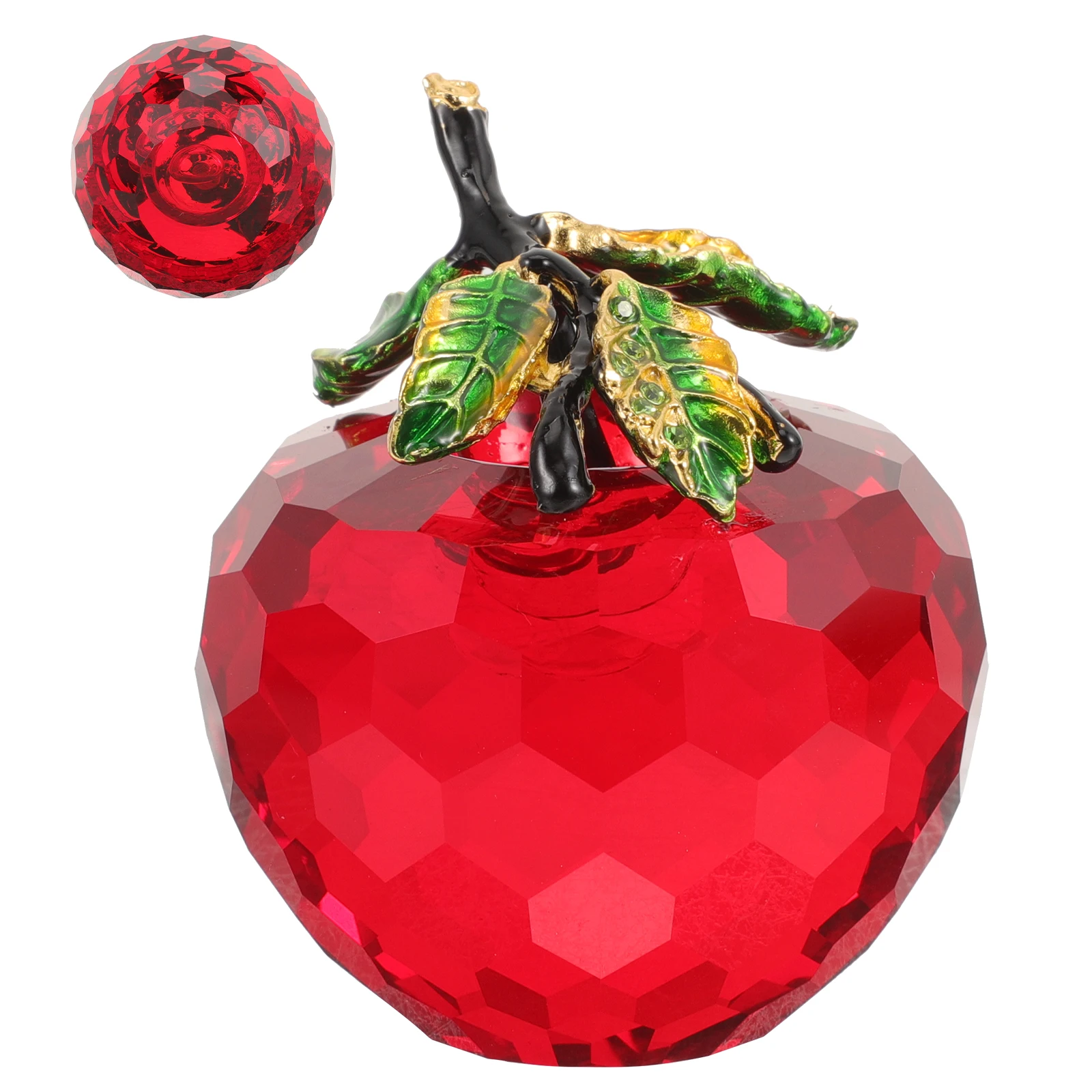 

Crystal Apple Ornament Figure Paperweight Craft Decoration Office Desk Christmas Decorations Ornaments Accessories Themed